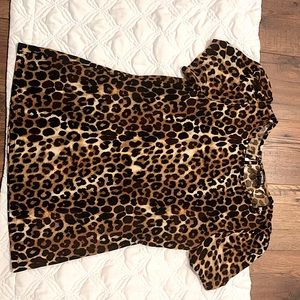 Express leopard puff sleeve top
